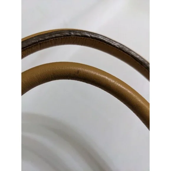 HYPE Genuine Leather Tan Satchel Hobo Bag Purse Studs Studded Bronze Hardware - Picture 8 of 9